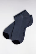 Chaussettes basses en coton stretch mélangé grises