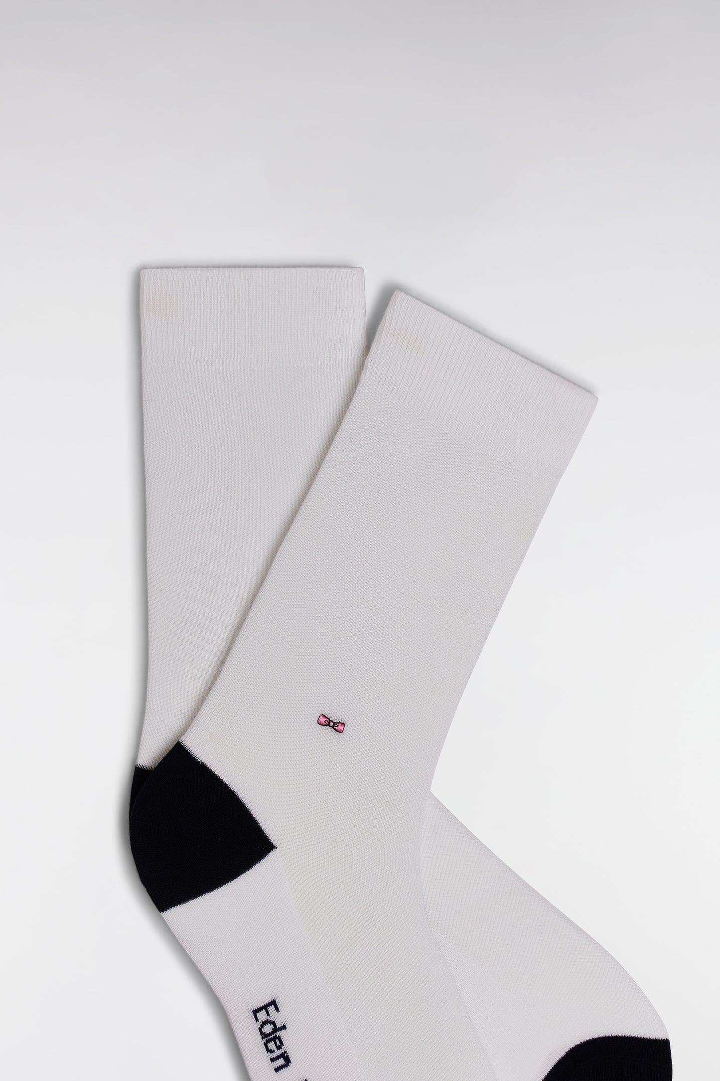 Chaussettes unies en coton stretch mélangé blanches