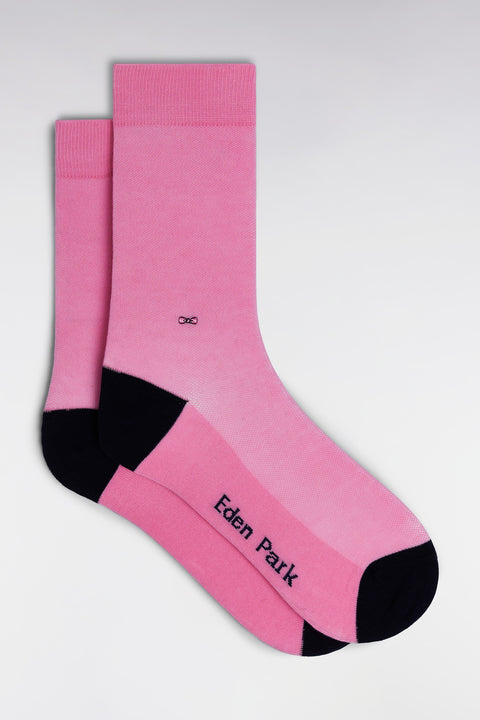 Plain pink stretch cotton-blend socks - Image 1