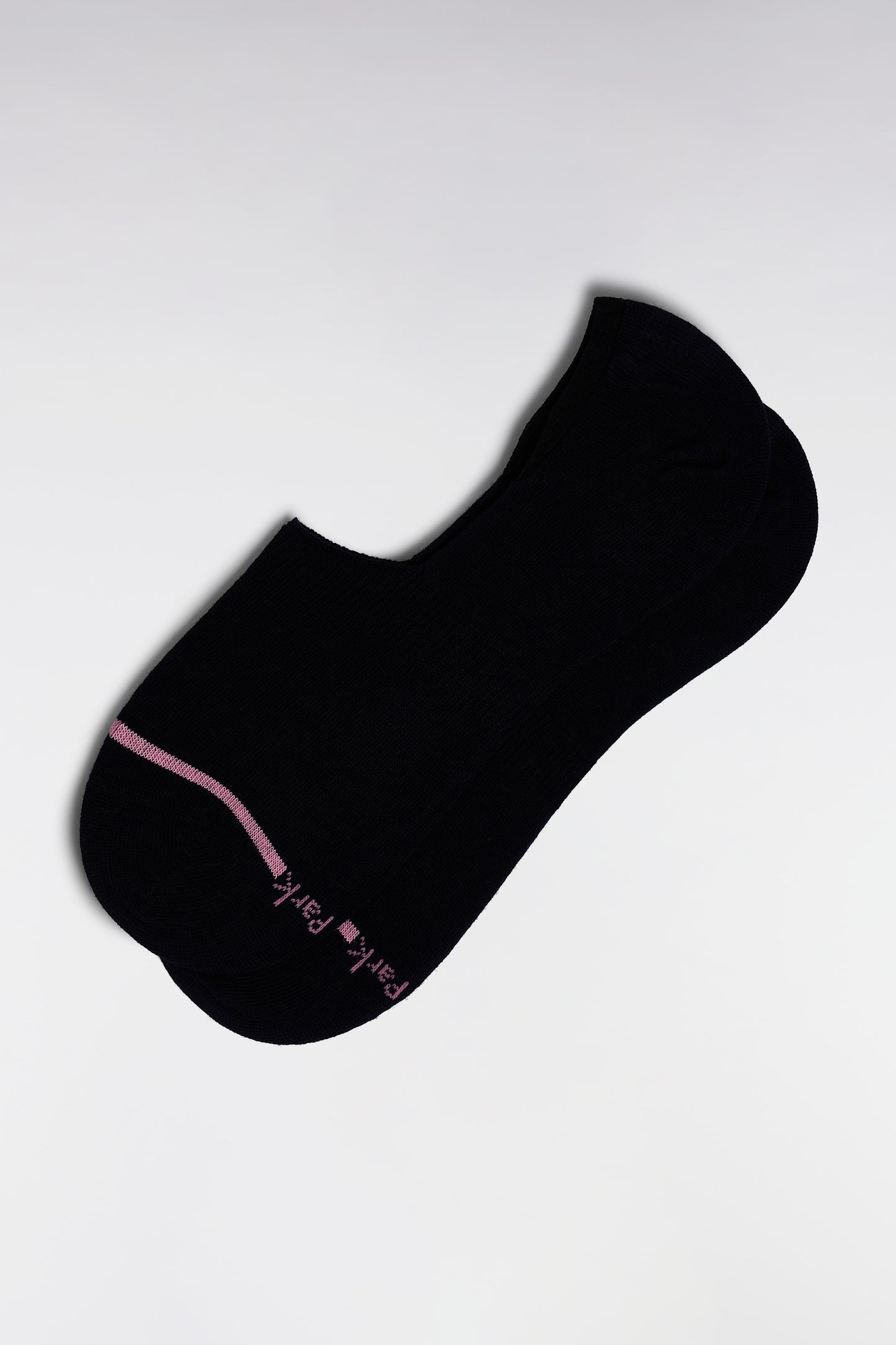 Navy stretch cotton-blend low socks with pink trim