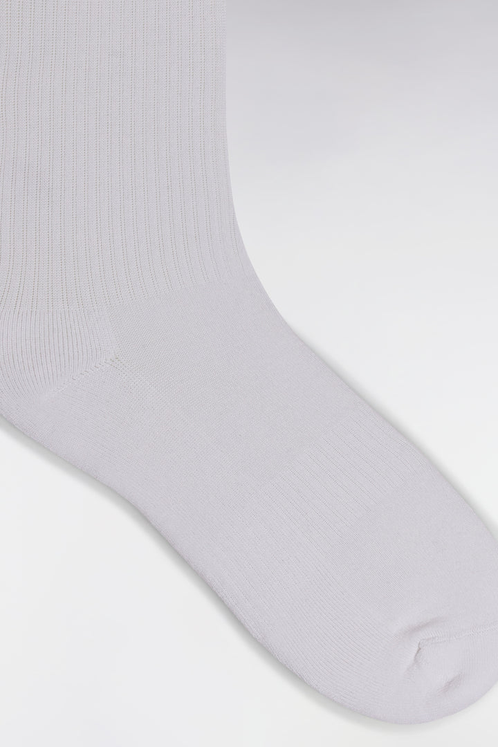 Chaussettes en coton stretch mélangé blanches logo Eden Park