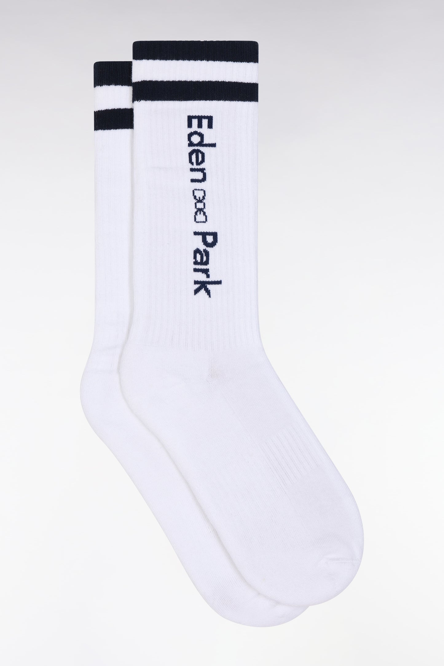 Chaussettes en coton stretch mélangé blanches jacquard Eden Park