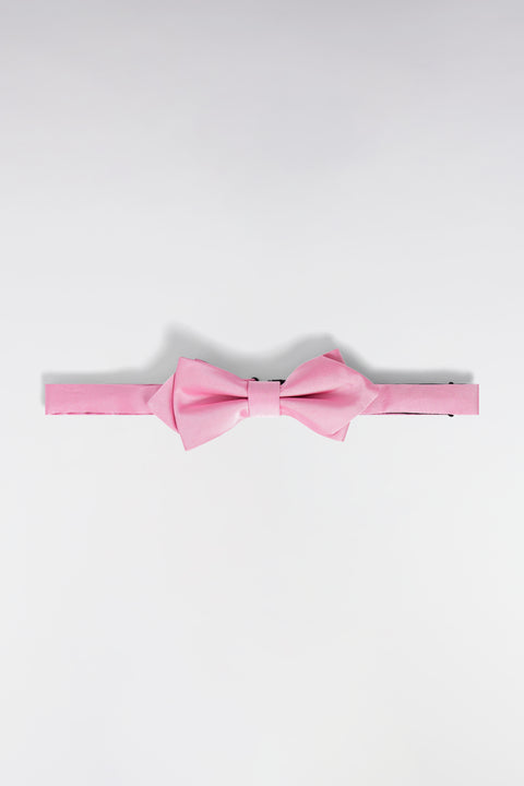 Plain bow tie in pink silk - Image 1