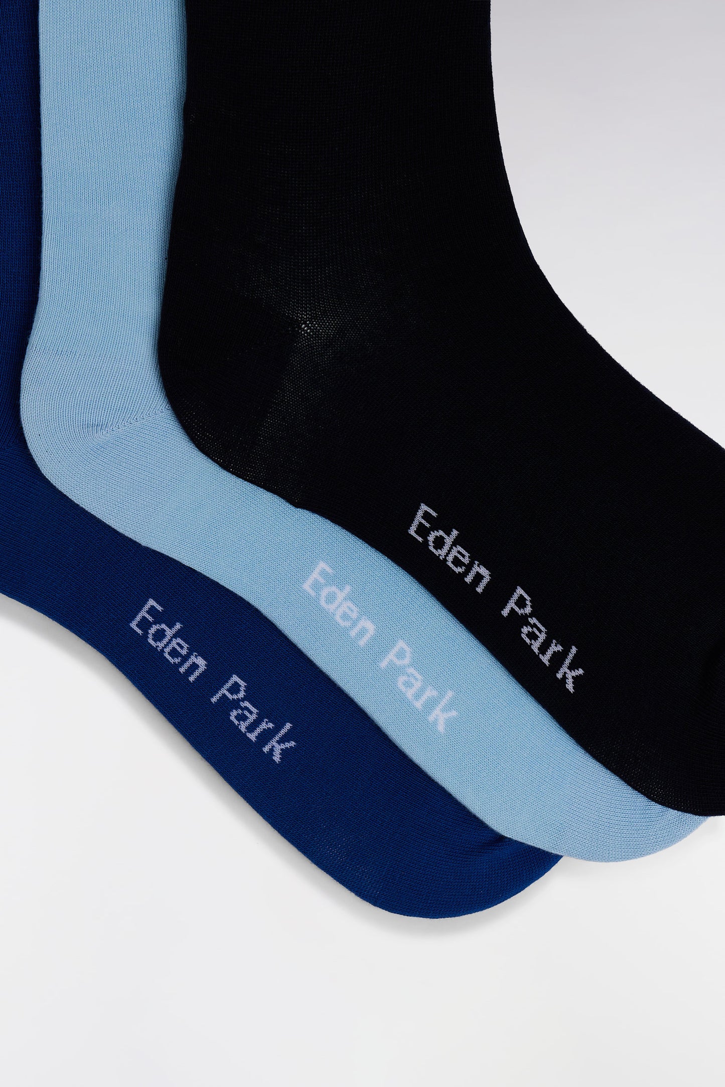 Pack of 3 pairs of blue stretch cotton blend socks