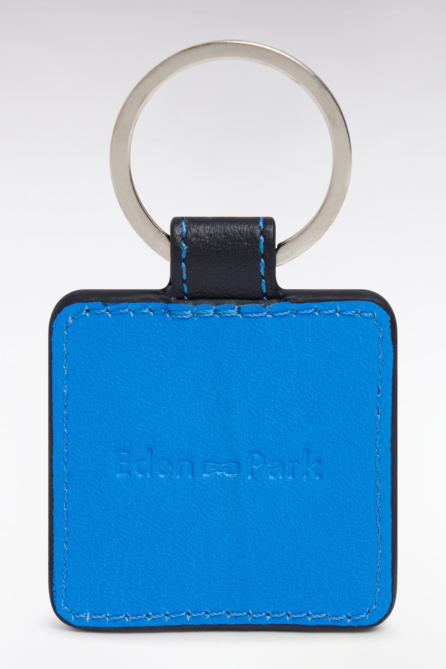 Blue leather keychain
