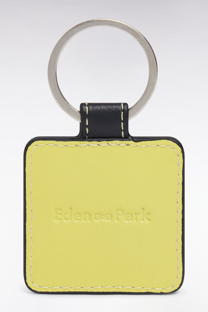 Porte-clefs en cuir jaune