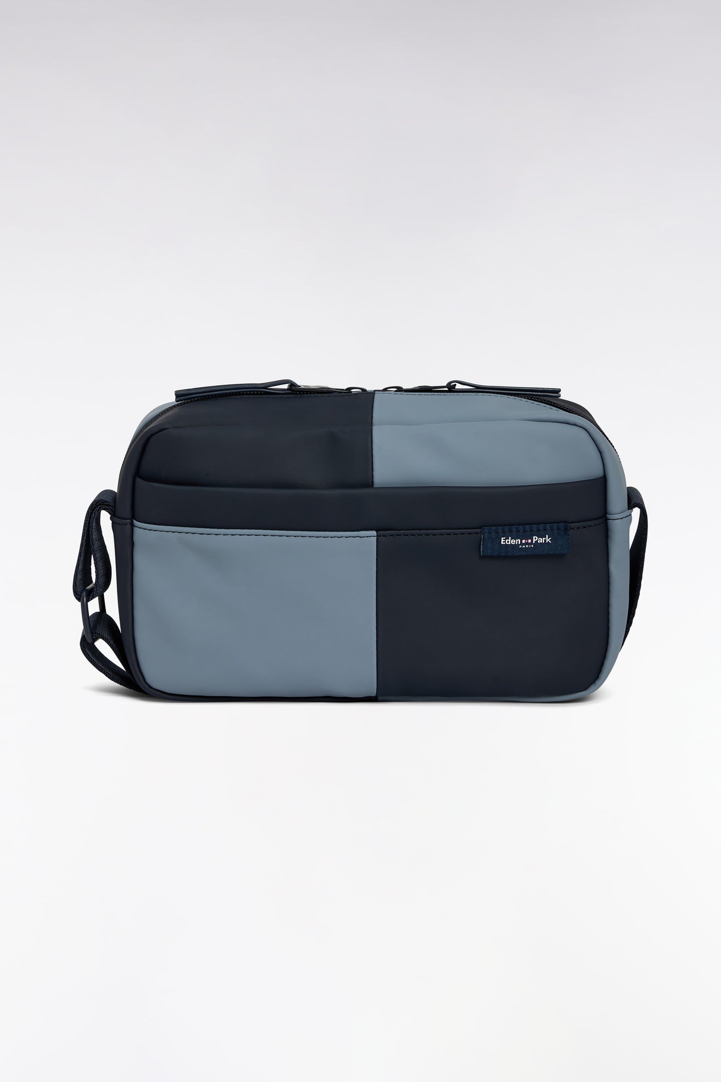 Camera bag in navy and grey cut and sew rubber