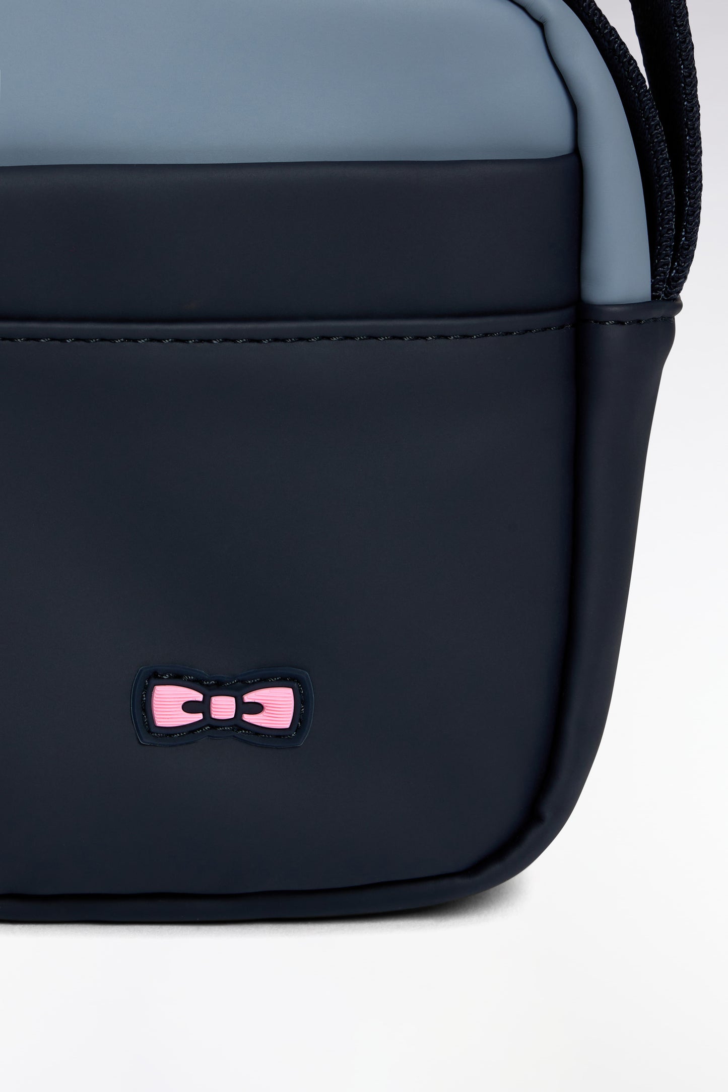 Camera bag in navy and grey cut and sew rubber