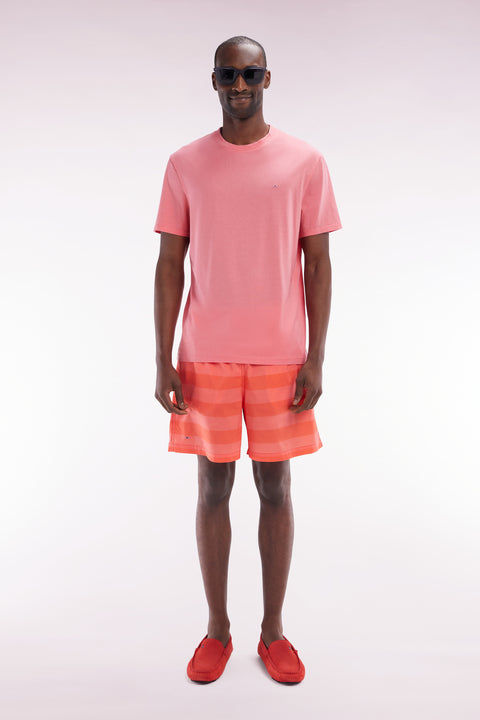 Coral striped swimsuit - Image 1