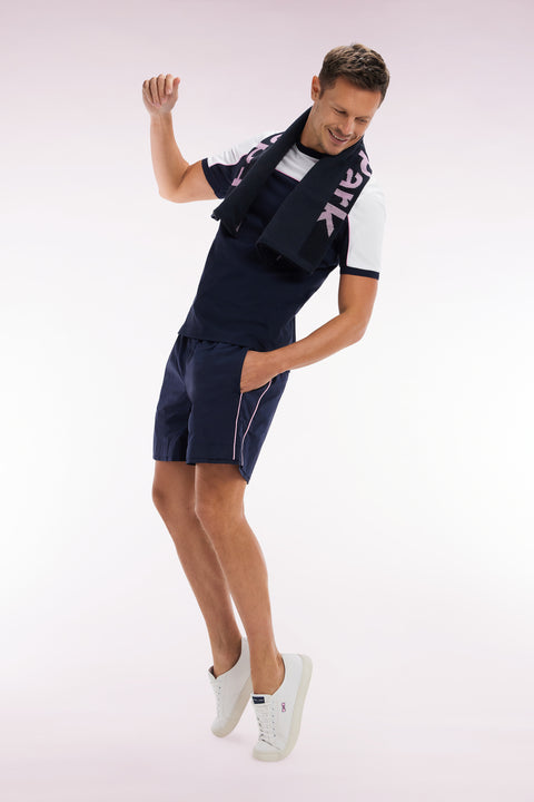 Navy swimsuit with pink piping - Image 3