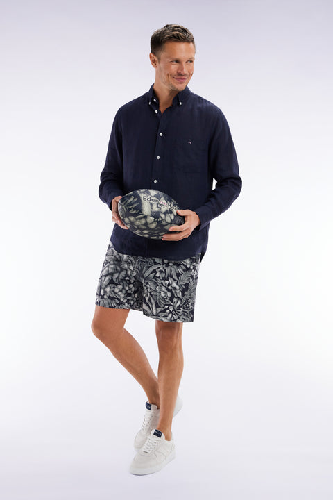 White jungle print navy swimsuit - Image 2