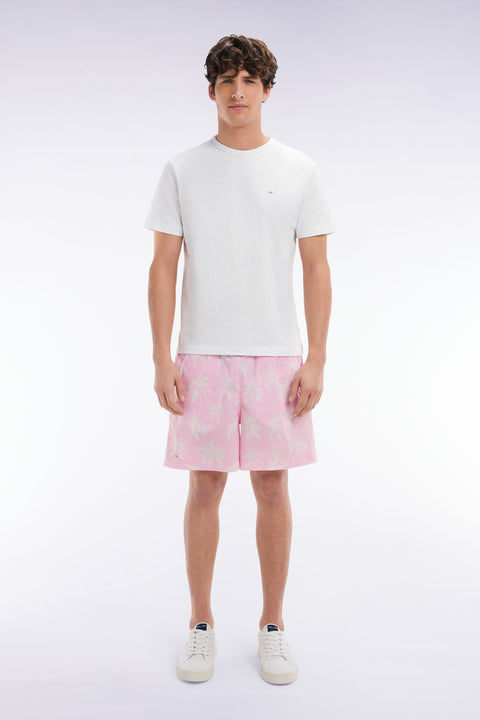 Pink swimsuit with palm tree print - Image 1