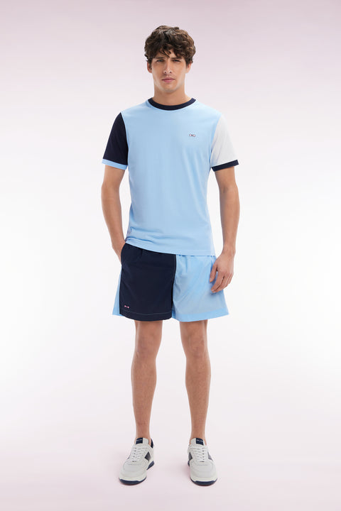 Two-tone swimsuit in sky blue and navy - Image 1