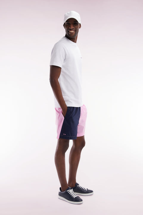 Two-tone swimsuit in pink and navy - Image 3