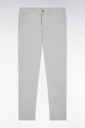 Pantalon chino sans plis en coton stretch gris coupe droite