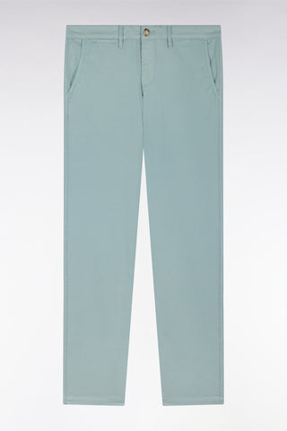 Medium grey straight-cut stretch cotton pleat-free chinos