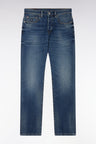 Straight-fit raw wash stretch denim 5-pocket jeans