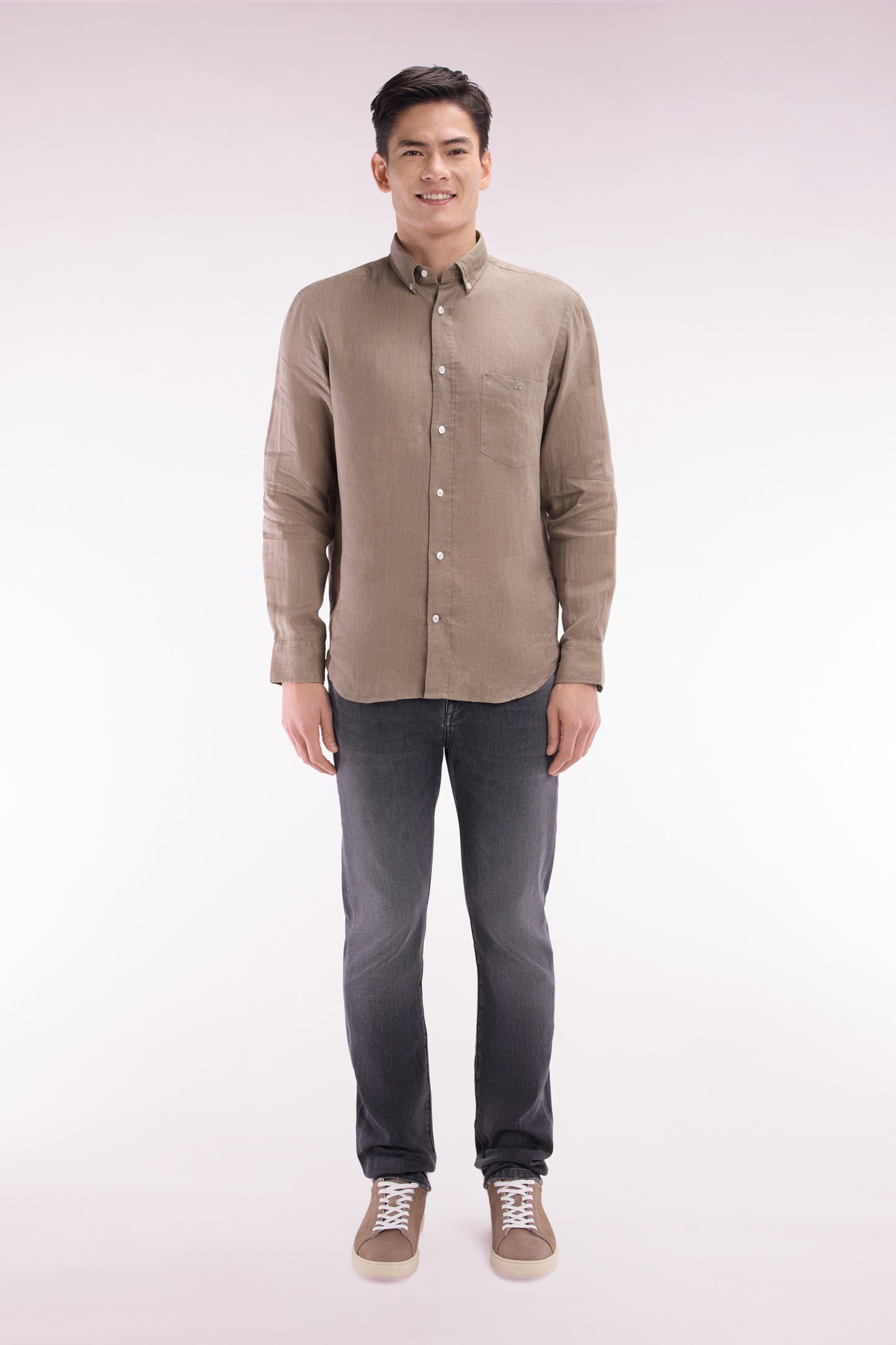 Slim fit grey stretch denim 5-pocket jeans