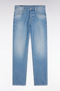 Jean 5 poches en denim bleu délavage stone bleach coupe Comfort