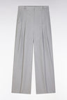 Oversized wide-leg trousers in grey stretch cotton