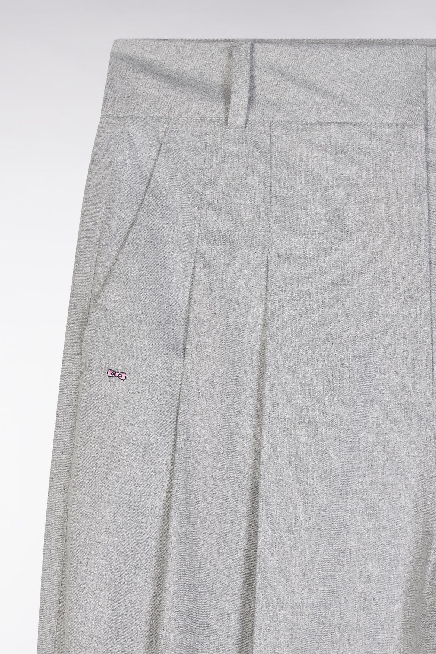 Oversized wide-leg trousers in grey stretch cotton