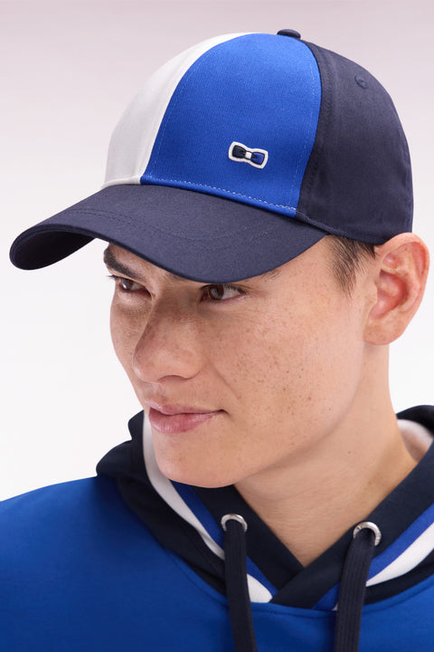 Tricolor cap in navy cotton twill - Image 1
