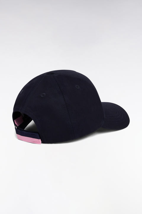Navy cotton cap with pink Eden Park logo embroidery - Image 2