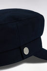 Navy stretch wool-blend sailor cap