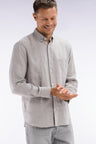 Straight-fit grey linen shirt