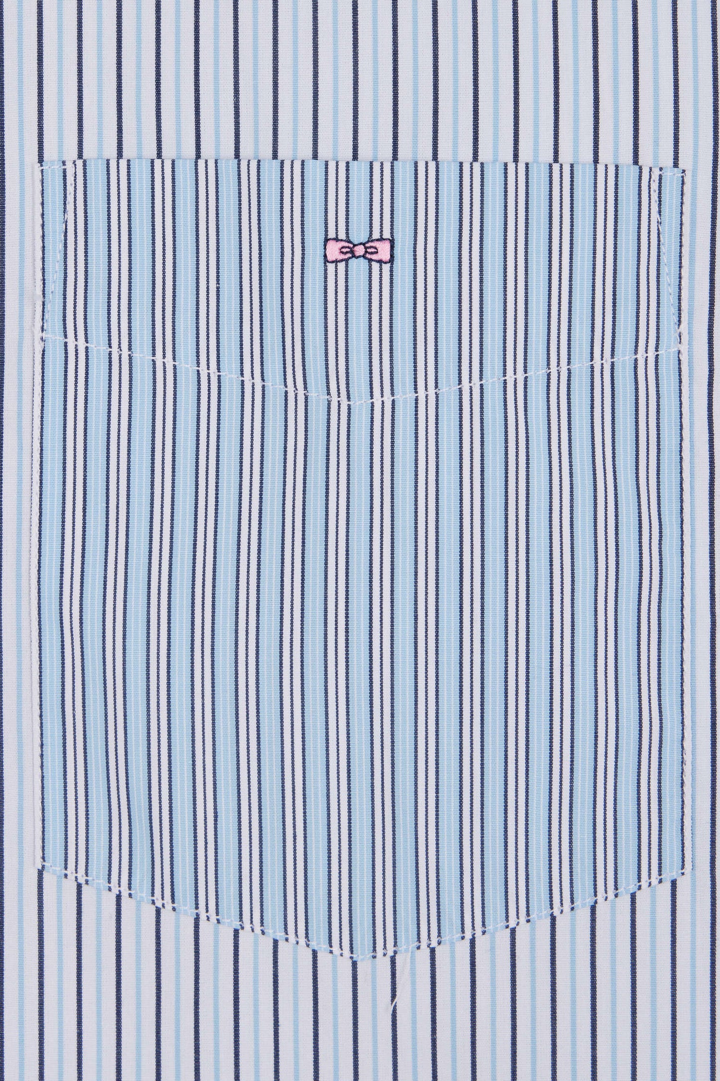 Straight-fit striped sky blue cotton poplin shirt