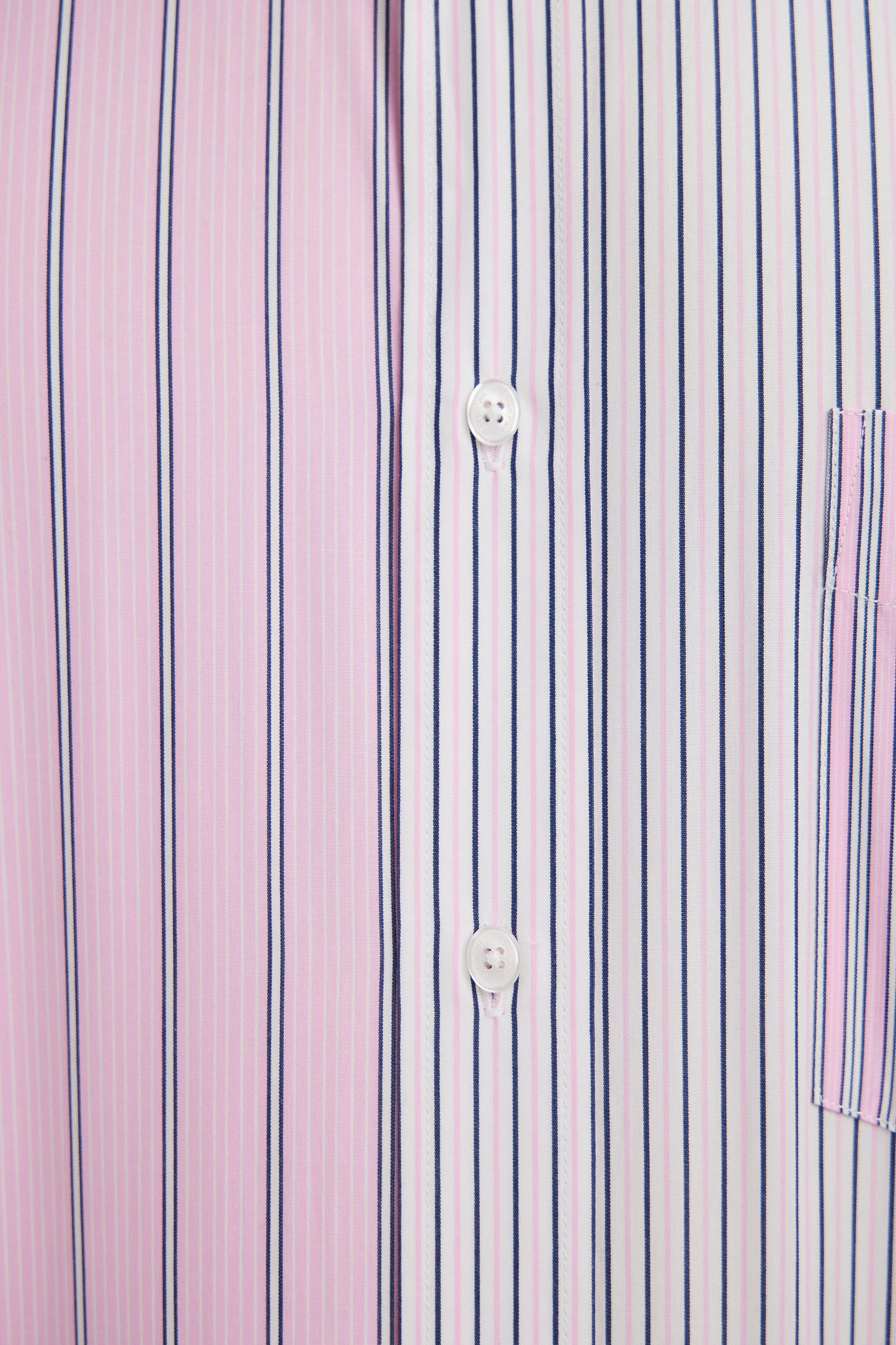 Straight-fit striped pink cotton poplin shirt