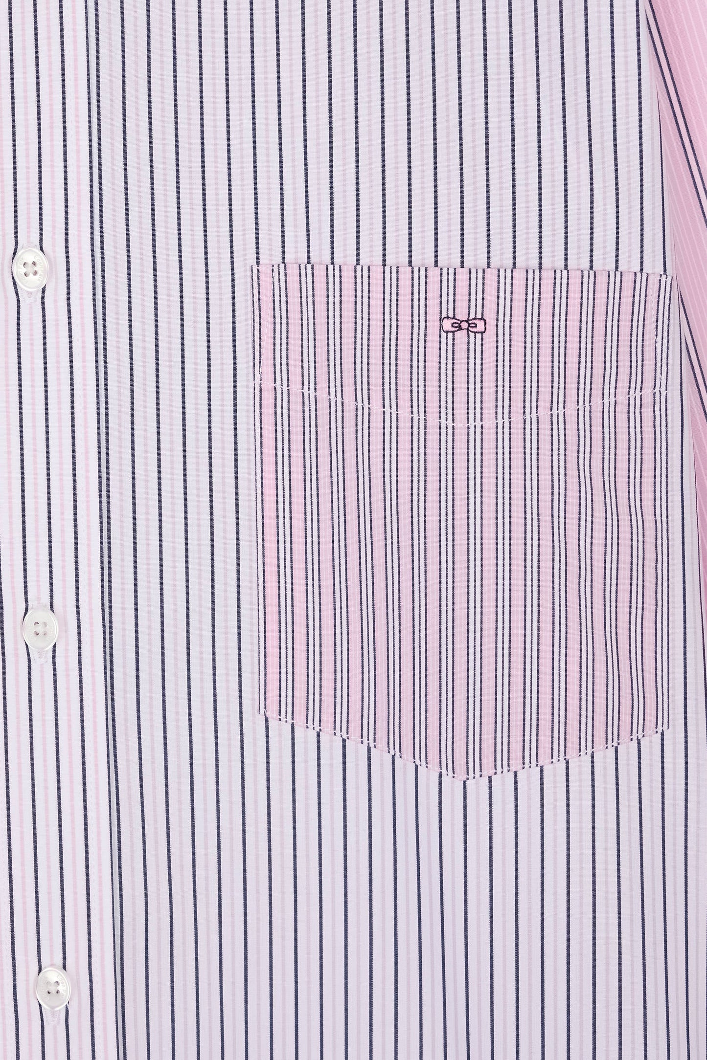 Straight-fit striped pink cotton poplin shirt