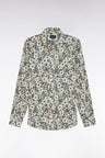 Straight-fit floral print cotton poplin shirt