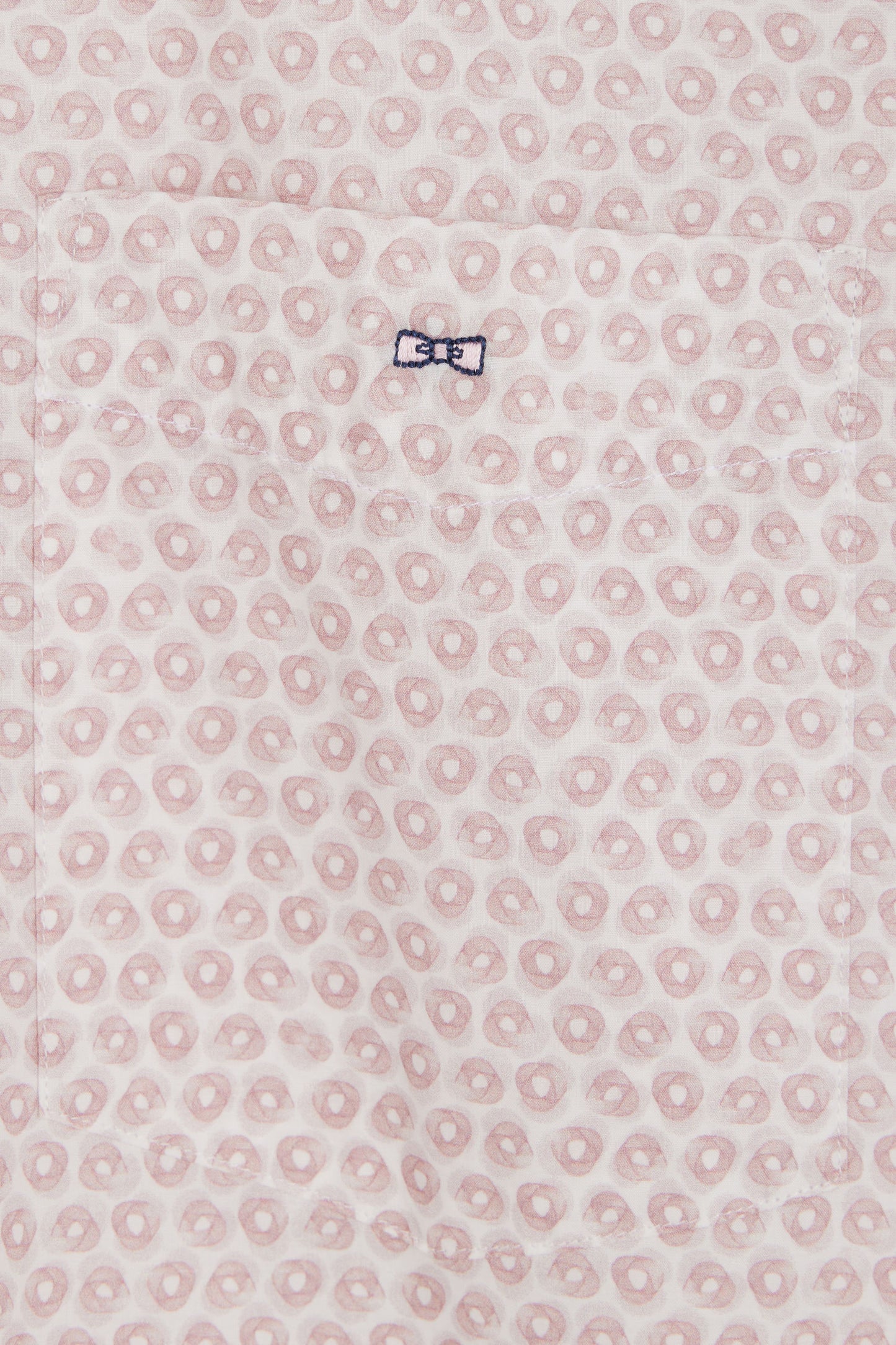 Straight-fit cotton poplin shirt with pink graphic microprint