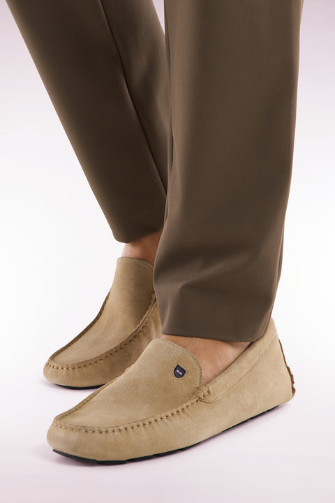Brown suede leather loafers - Image 2