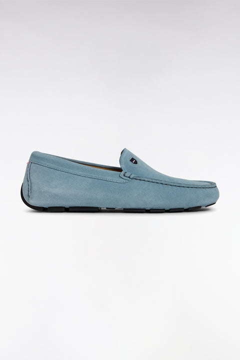 Sky blue suede leather loafers - Image 1