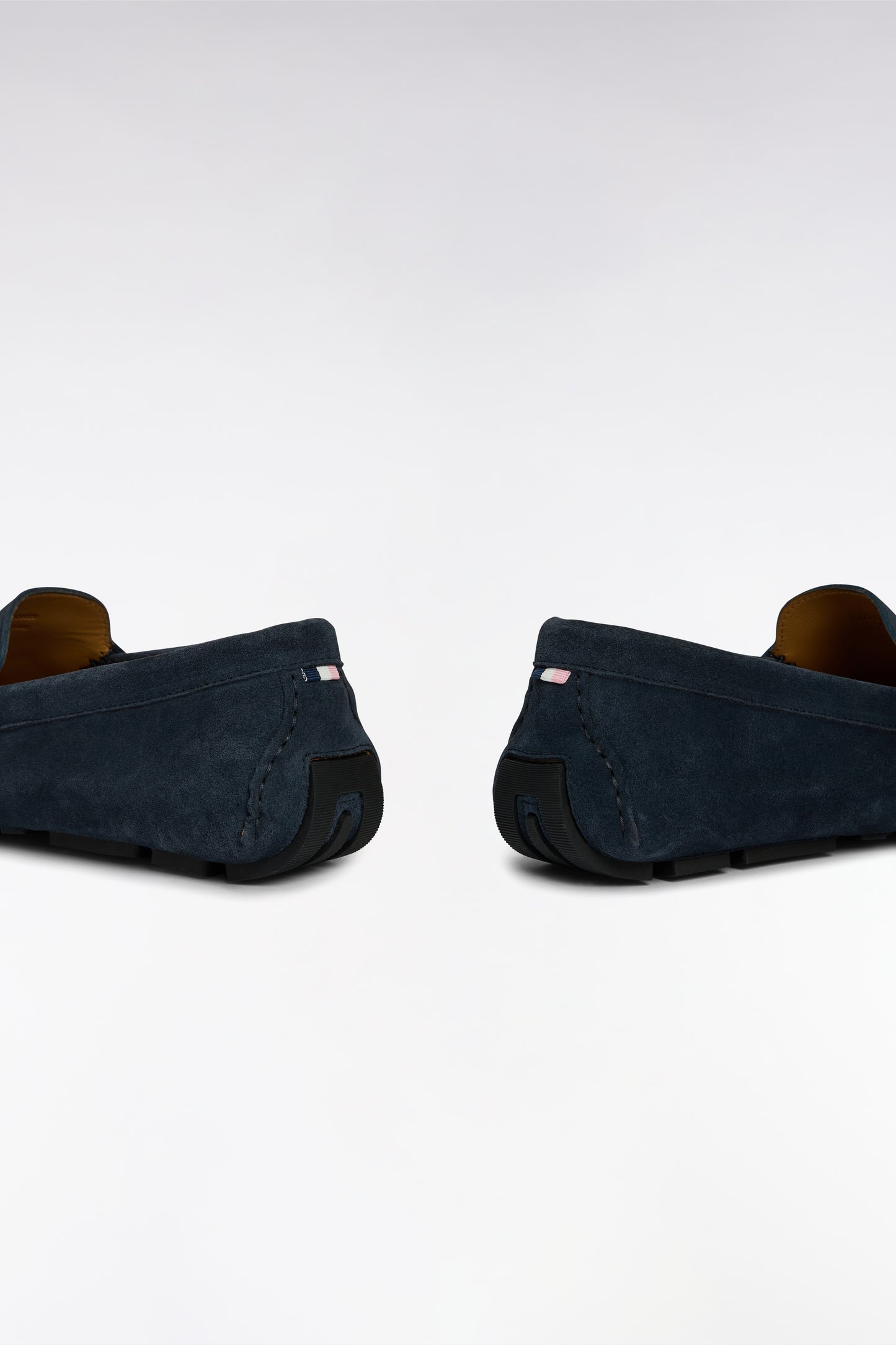 Navy suede leather loafers