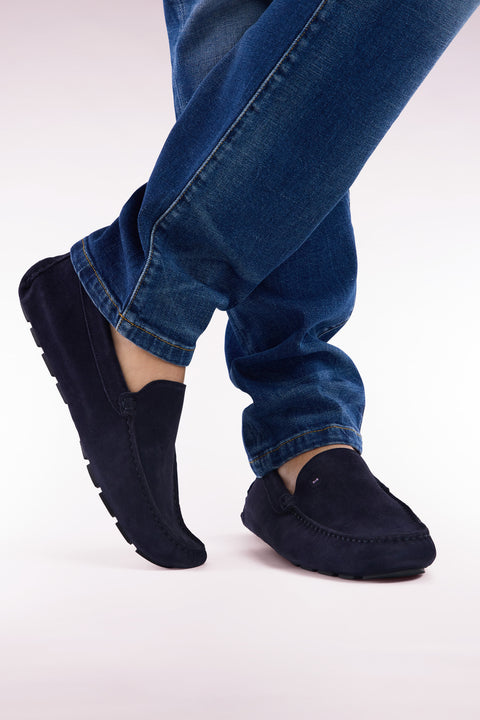 Black suede leather loafers - Image 2