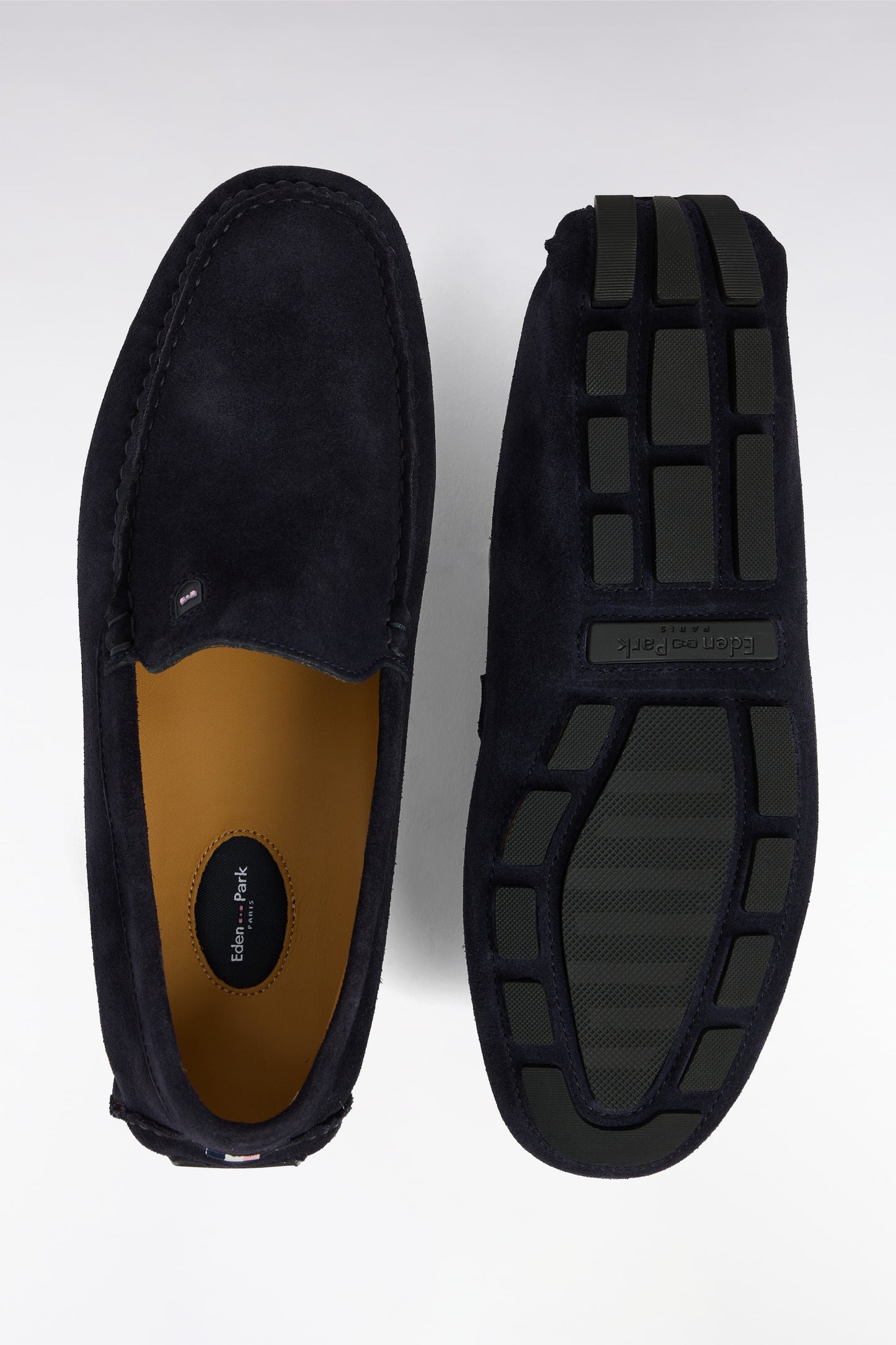 Black suede leather loafers