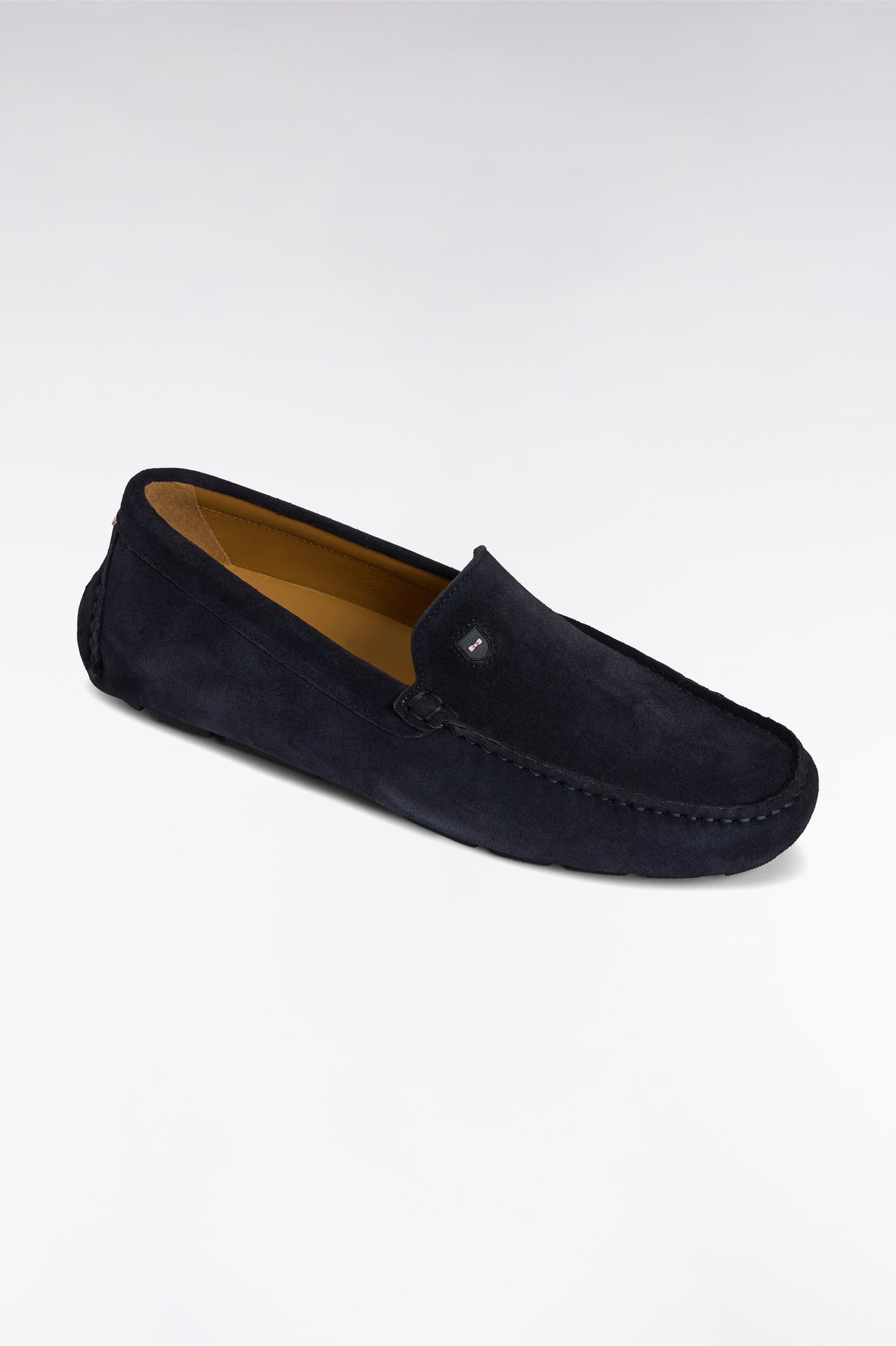 Black suede leather loafers