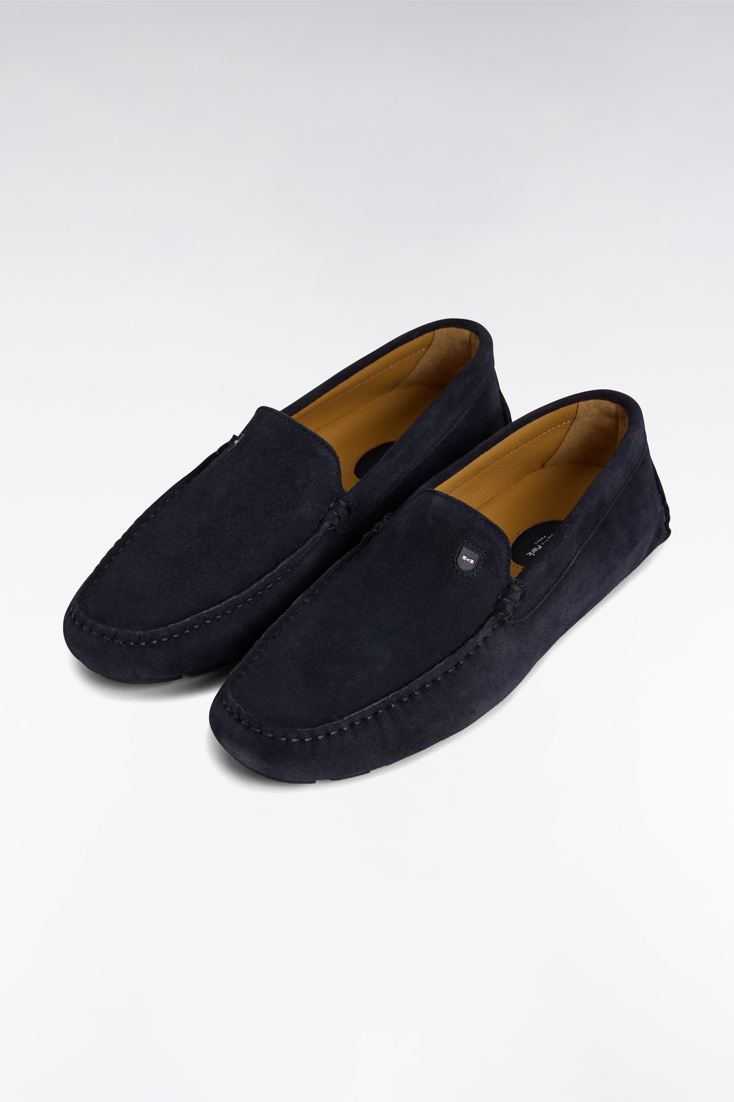 Black suede leather loafers