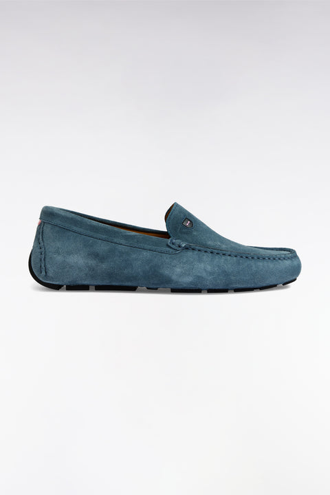 Blue suede leather loafers - Image 1