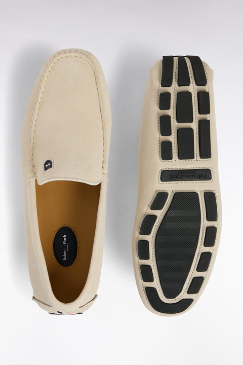 Ecru suede leather loafers - Image 3