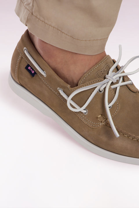 Camel suede leather boat shoes style loafers - Image 3