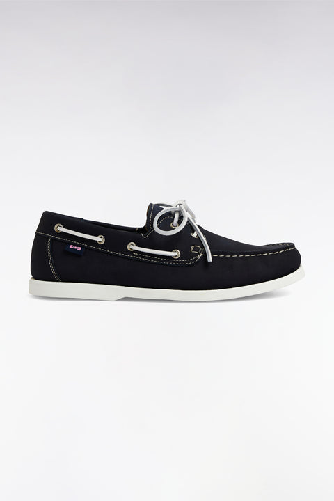 Navy suede leather boat shoes style loafers - Image 1