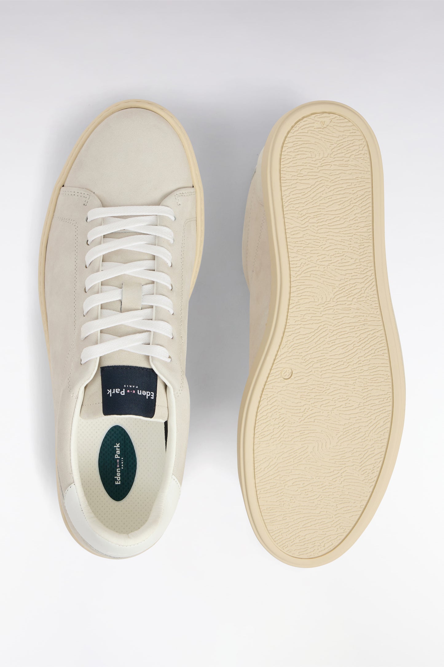Yellow suede leather low-top sneakers