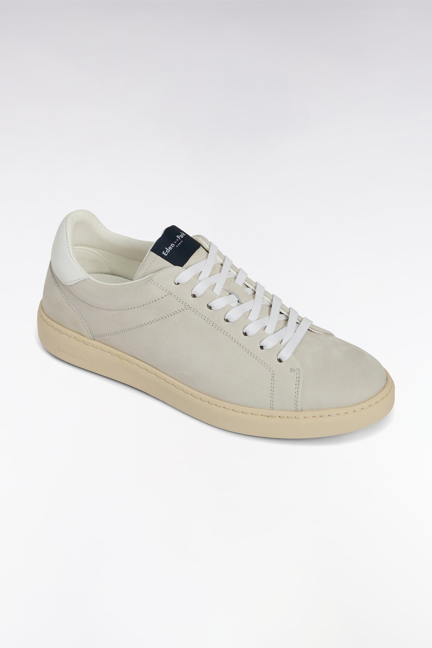 Yellow suede leather low-top sneakers