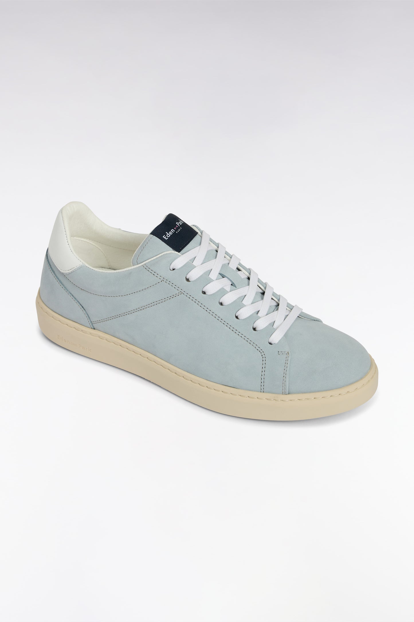 Light grey suede leather low-top sneakers