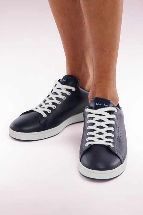 Black leather low-top sneakers - Image 2