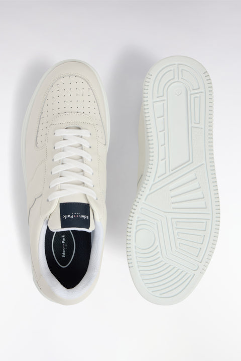 White perforated leather sneakers - Image 3